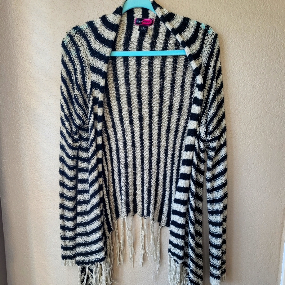 Vintage Women's Cardigan Sweater | Large | Striped